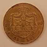 Moneda AUR 20 lei 1890 , Romania, Carol I