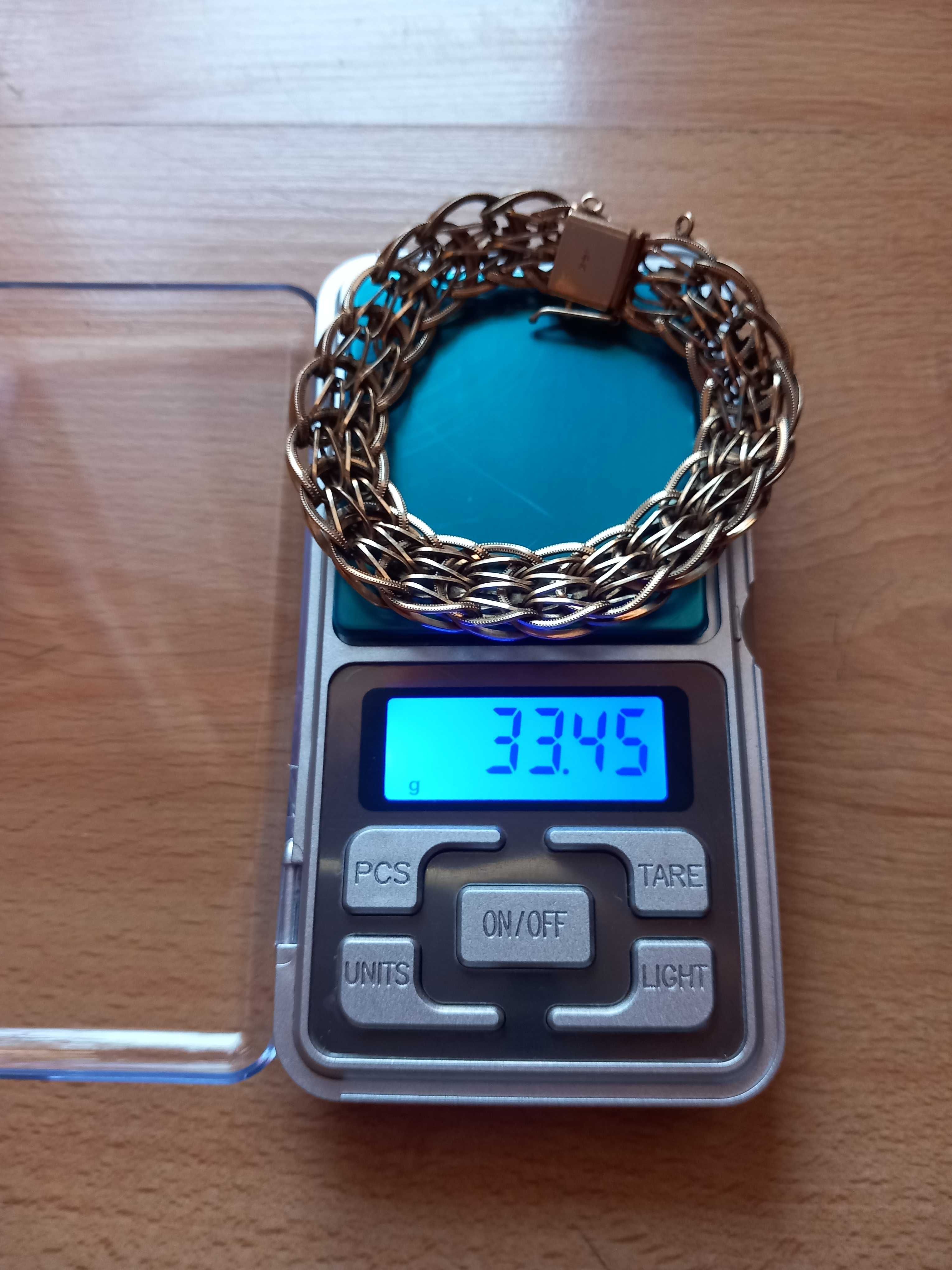 Златна гривна 33.45 грама, 14к, 19 см