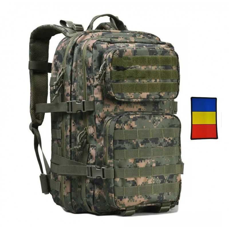 Rucsac Militar Camuflaj, 45L, 600D Polyester, Steag Tricolor