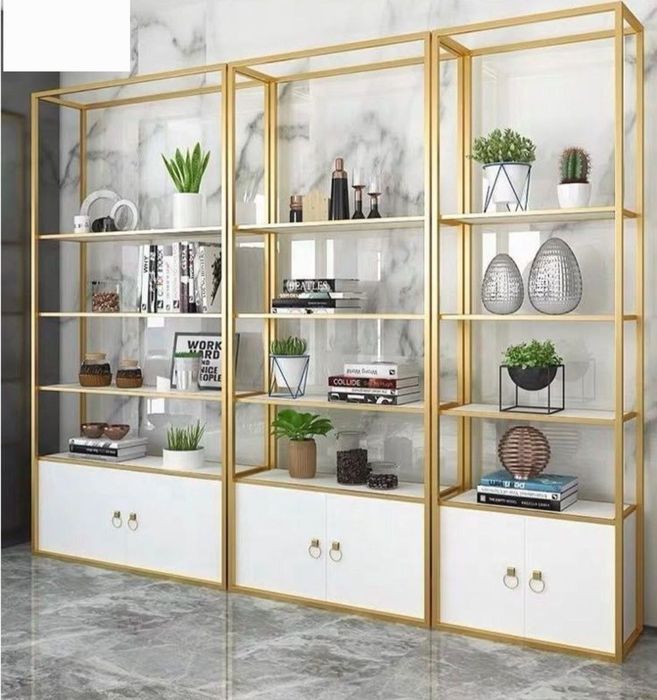 “Luxury Gold” услубидаги стеллаж — олтин рама ва оқ рангда!