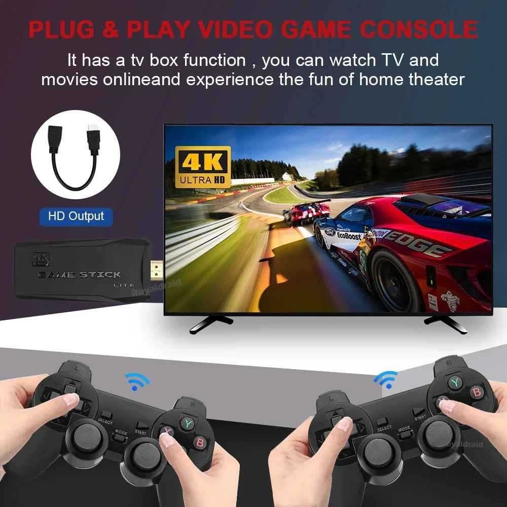 Ретро М8 игра 10000+ Игра Конзола HDMI stick+ 2 джойстика 64gb m8 игра