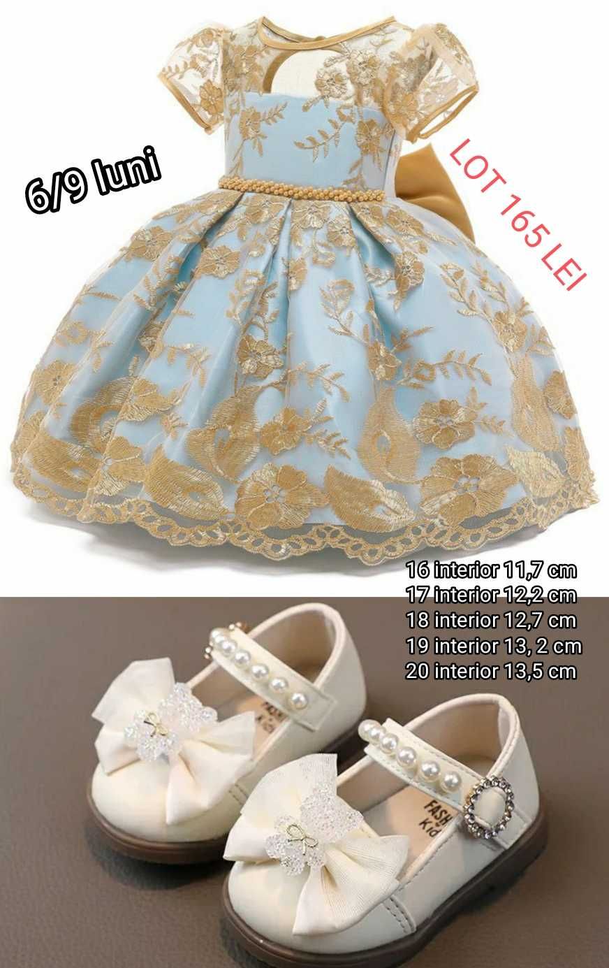 Set superb rochiță+pantofi 6/9 luni