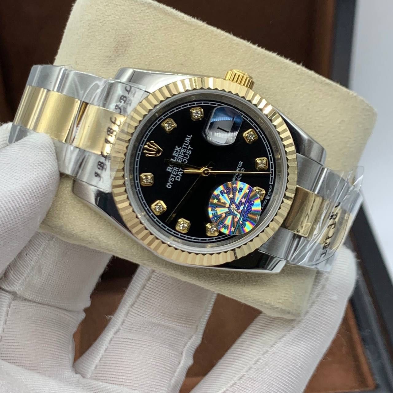 Rolex Datejust 36mm silver gold blkc auto