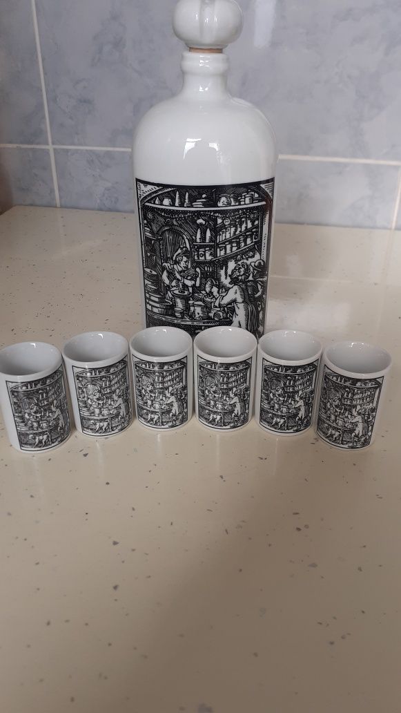 Set pahare  shot cu sticla ceramică
