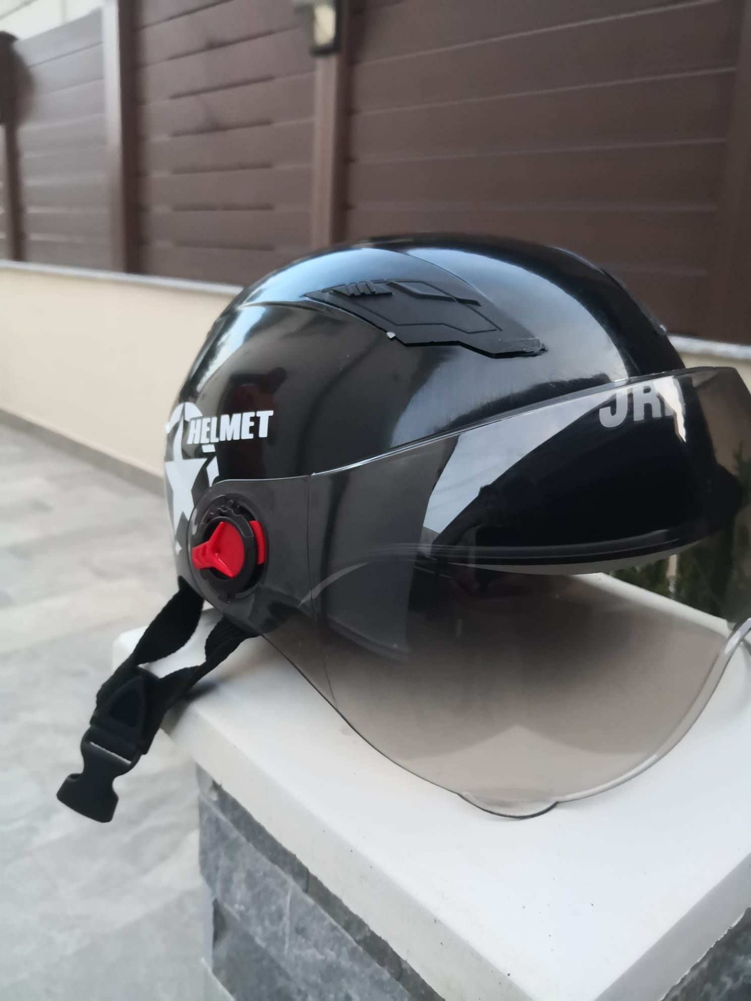 Casca de protectie cu ochelari noua pentru scuter, ATV, moto