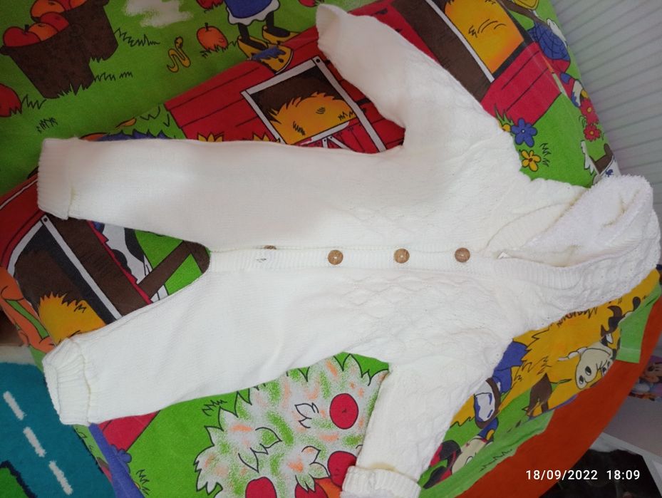 Set salopeta/ combinezon și pătură imblanite bebelusi