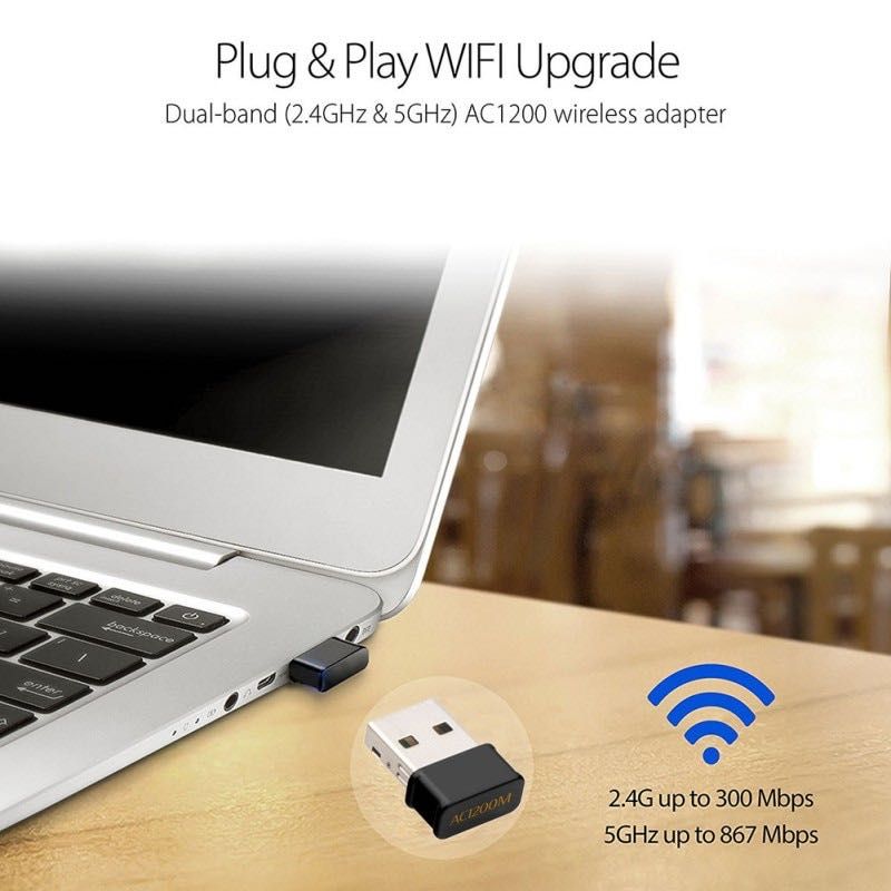 Adaptor Wifi USB AC,1200Mbps,2.4G/5G Dual Band, 802.11n/g/a/ac cod 179