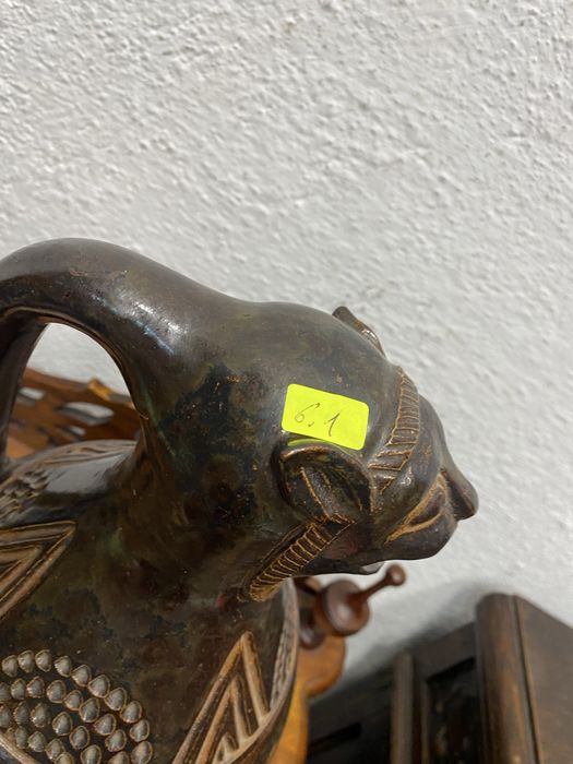 Керамична стомна Gres Dubois с глава на лъв Белгия 1950 г.