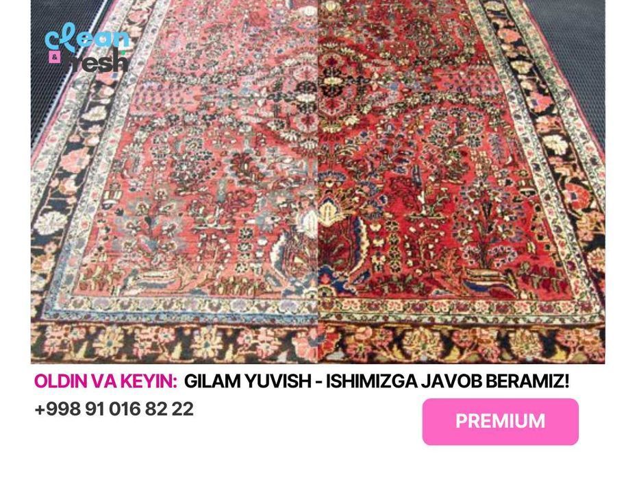 Gilam yuvish: Natijaga kafolat beramiz, yoqmasa bepul yuvish