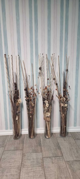 Vaza Sticla & Flori Decorative