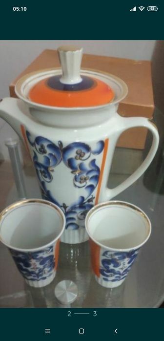 Комплект фарфоровый " гжель", СССР.