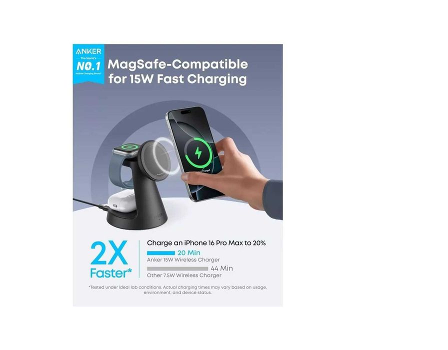 Anker MagGo 3-in-1MagSafe Qi2 Sigilat