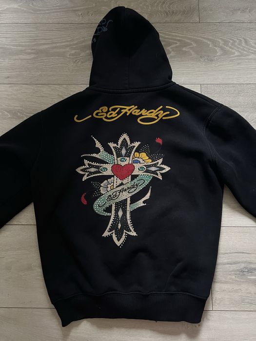 Ed hardy hoodie с цип