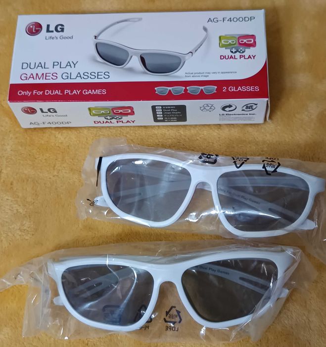 Ochelari polarizati 3D Dual Play LG AG-F400DP noi in cutie TV 3D pasiv