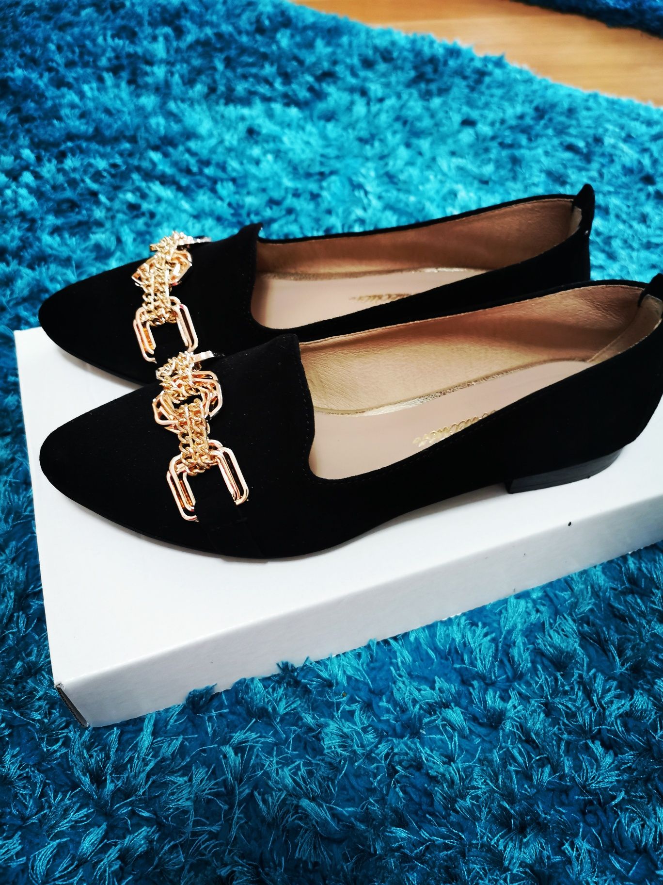 Pantofi piele interior și exterior 37, negru, toc jos