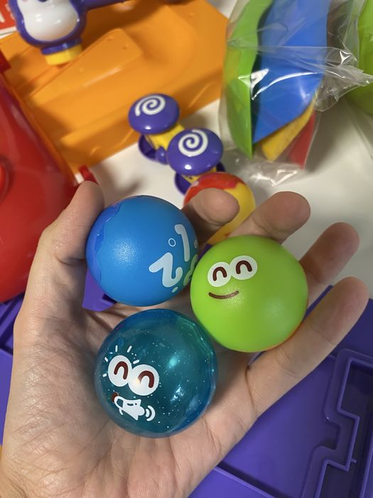 Бебешка игра с топки, чукче и количка за спускане, топче, път