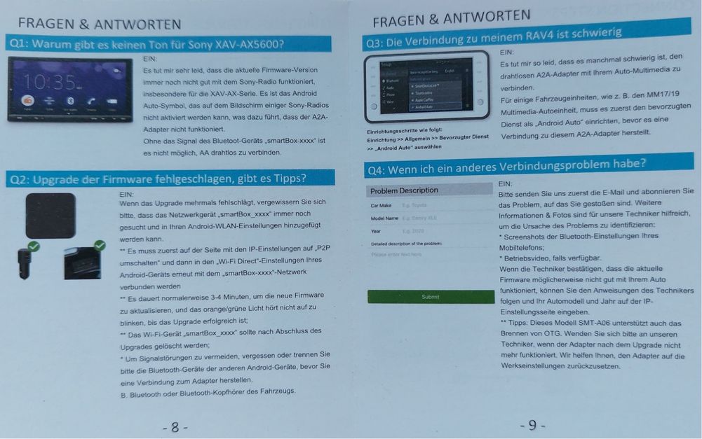 Безжичен адаптер за Android Auto