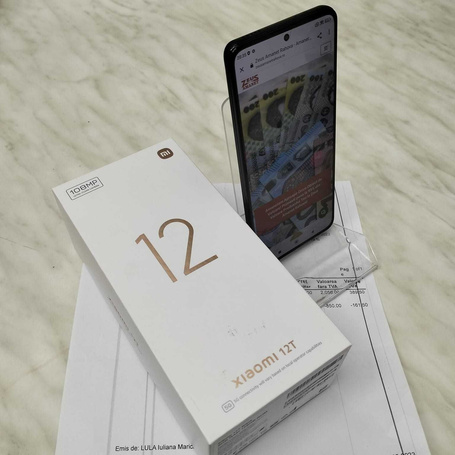 Telefon Xiaomi 12T 128GB Negru LA CUTIE si Factura Zeus Amanet 20733