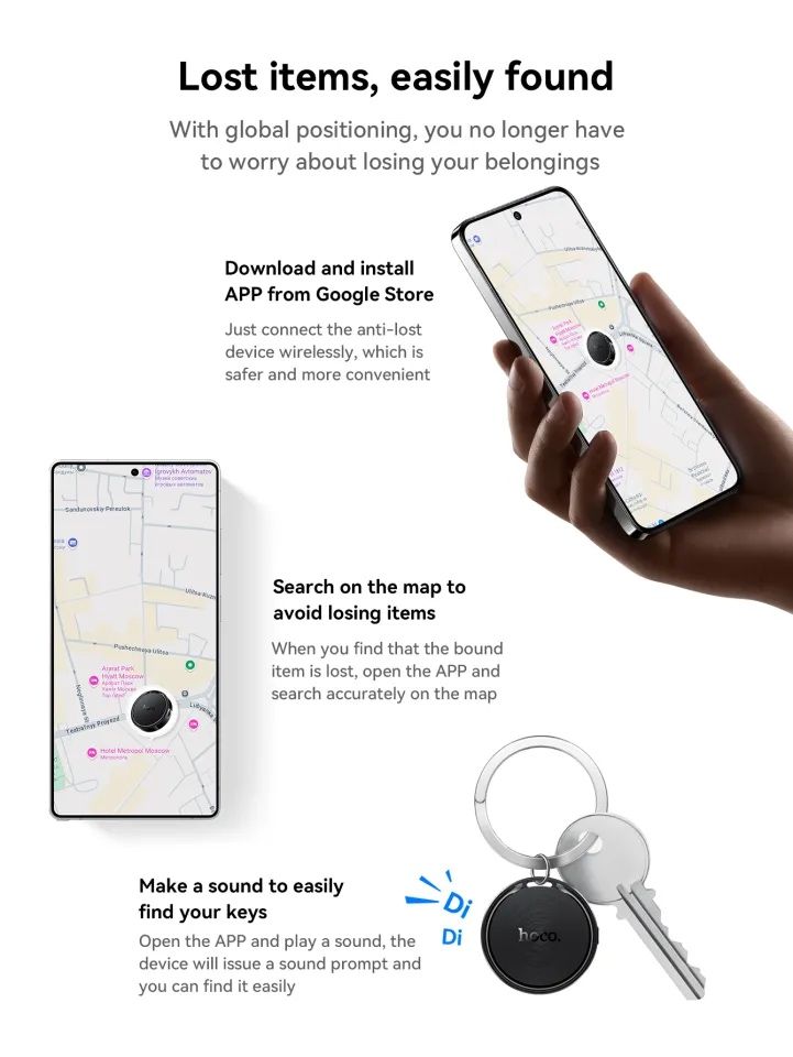 GPS трекер AirTag Hoco E96A для android ( локация GPS AirTag )