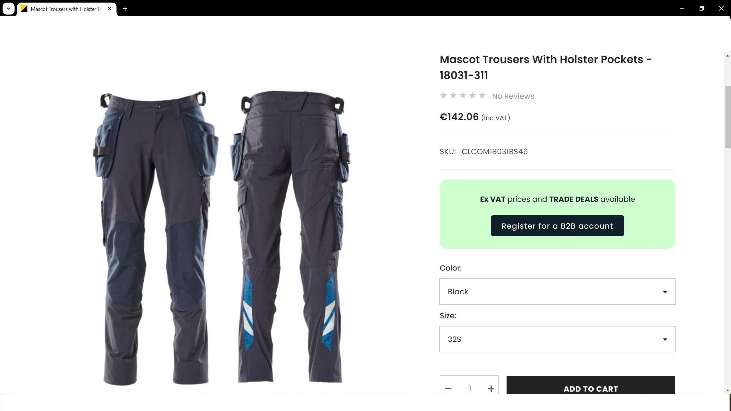 MASCOT Stretch Work Trouser раз 3-4XL еластичен работен панталон W4-10