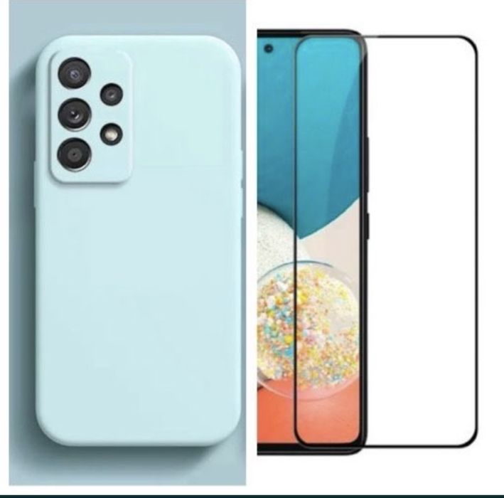 Samsung A13/A23/A15/A25/A16/A17/A26 Husa Alcantara +Sticla Full Cov 9D