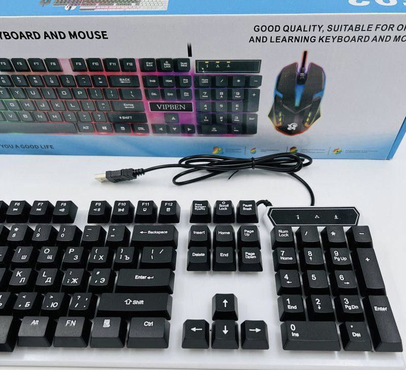 Игровая клавиатура + мышка с подсветкой RGB