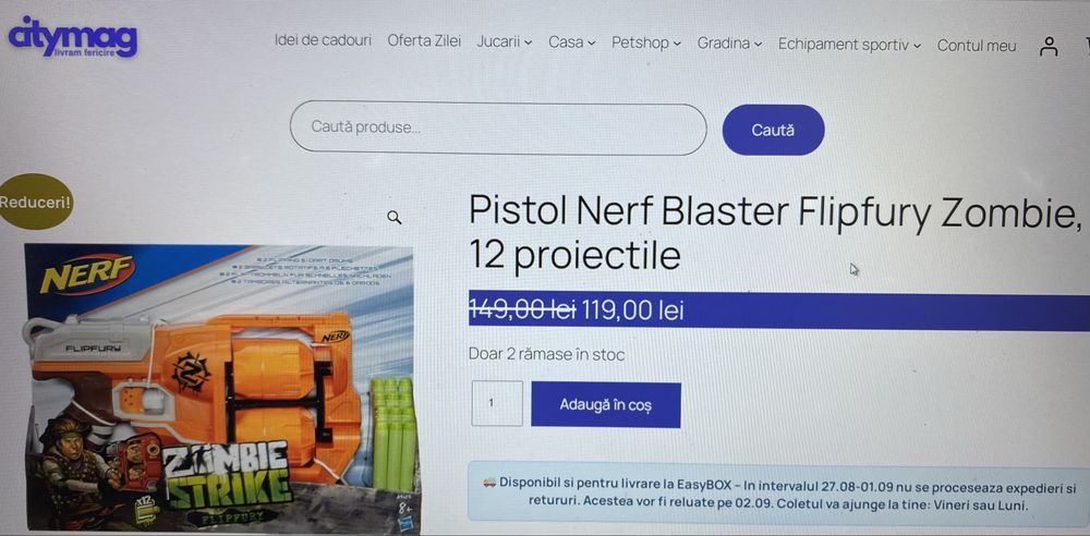 Pistol Nerf Blaster Flipfury Zombie