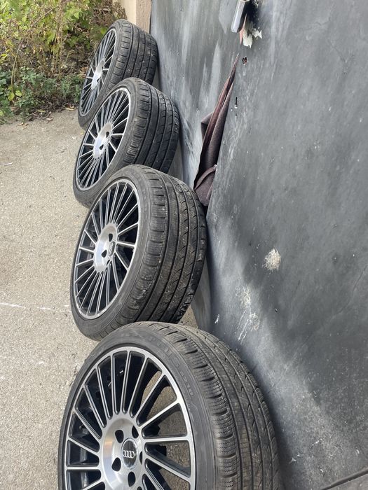 Jante AM R19 5x112, butuc 72.6 cu anvelope noi de iarna 255 35 19