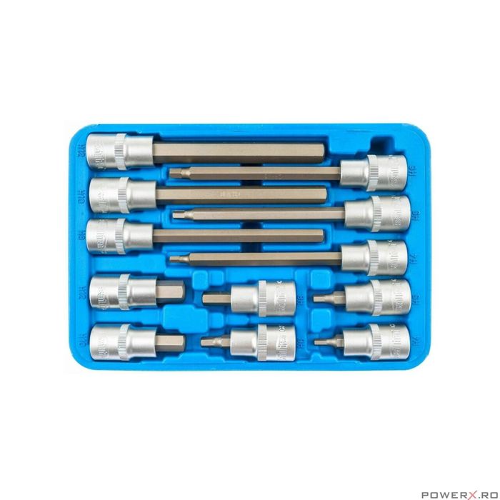 Trusa biti, imbus, hexagon, 1/2", 12 piese, Satra