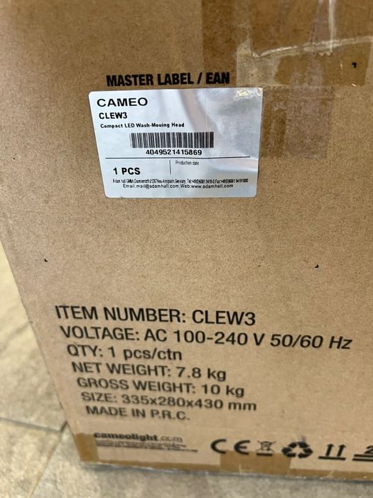 Sistem lumini Cameo Evos W3 nou Amanet BKG