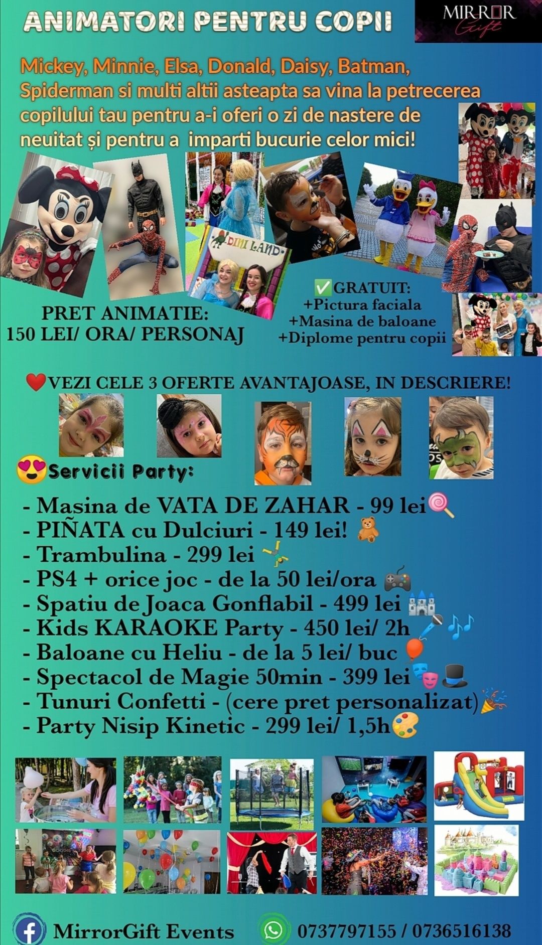 Animatori petreceri copii- (mascote) mickey, elsa, spiderman etc