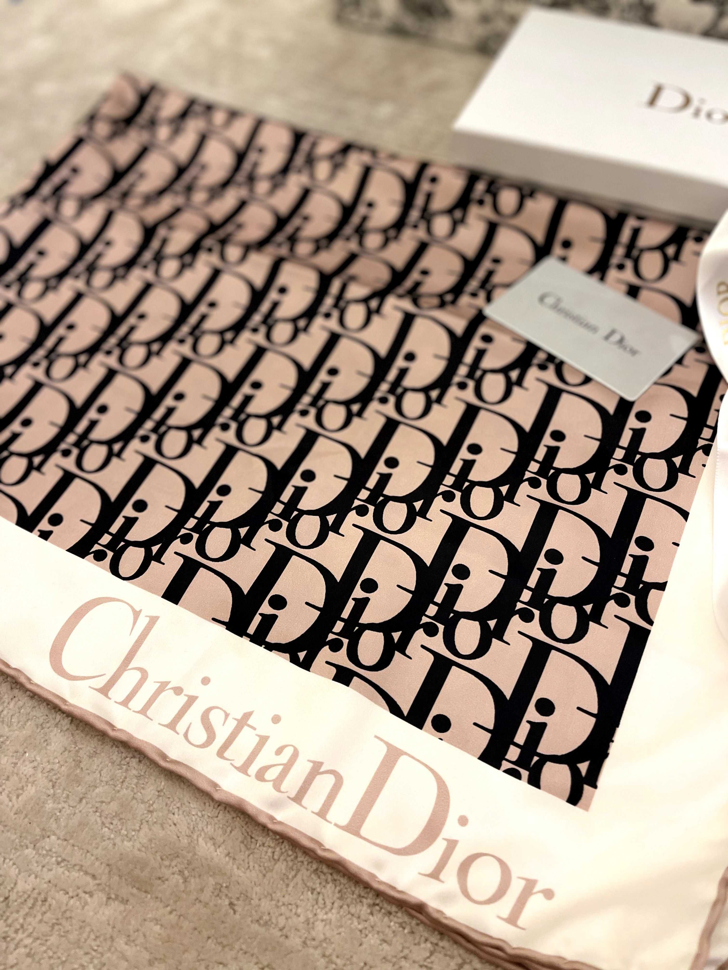 Eșarfa Christian Dior crem -alb