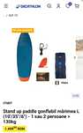 Placă SUP ultra compactă și stabilă 10 feet (130 kg max) Alb și albast