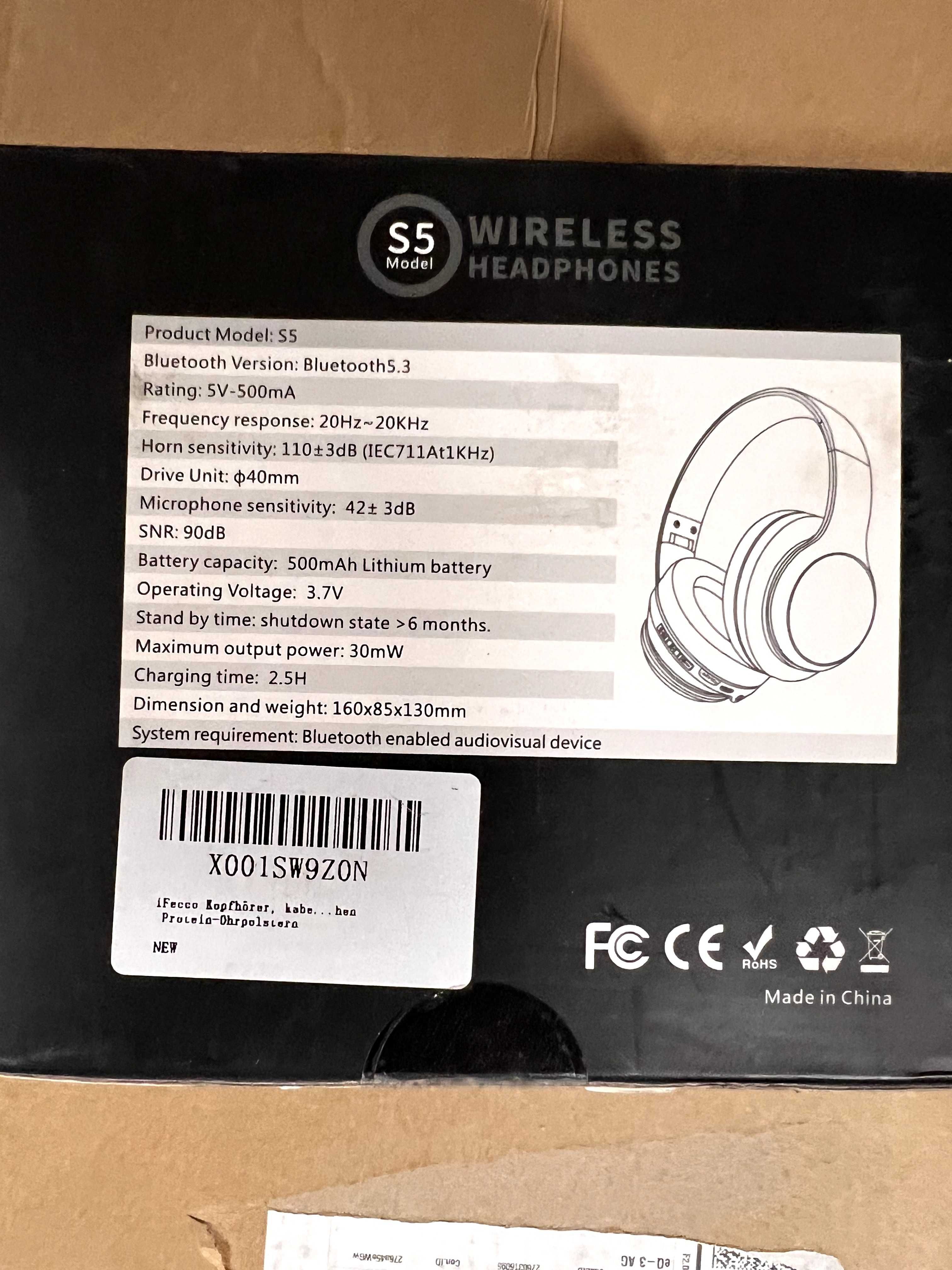 Casti wireless iFecco S5 Over Ear Noise Cancelling Noi Sigilate