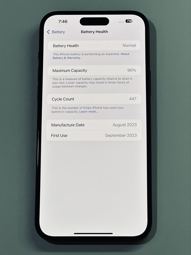 iPhone 15 Plus Black 90% battery