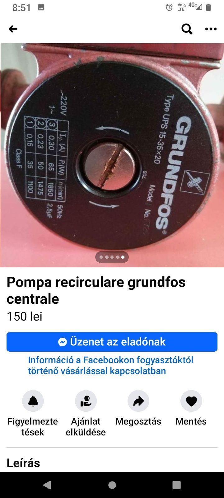 Pompa recirculare Grundfos