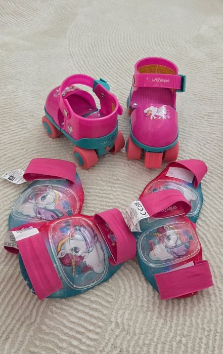Set patine cu rotile si protectii, marime 22-29, Unicorn - NORIEL