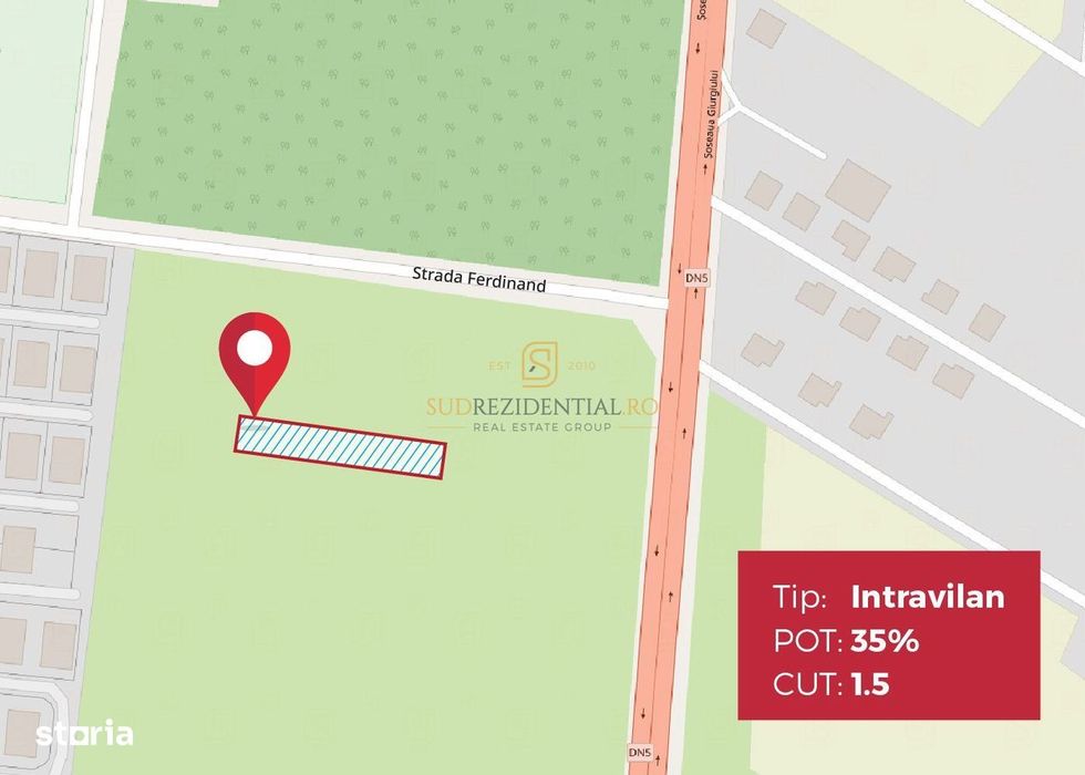 Teren intravilan, com.1 Decembrie, Ilfov, suprafata 3966 mp,Green City