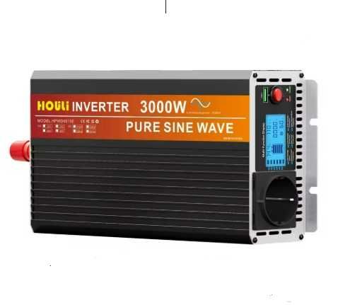 Invertor Houli 24V sau 12V 3000W Sinus pur cu telecomanda si priza USB