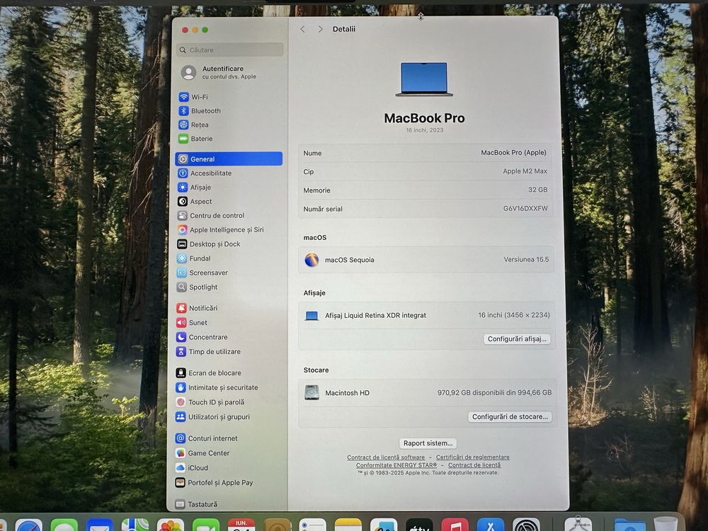 Macbook Pro 16 inch A2780 Apple M2 Max 32 GB RAM SSD 1 TB VG Roman