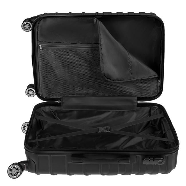 Куфар с колелца за пътуване, черен, 35л