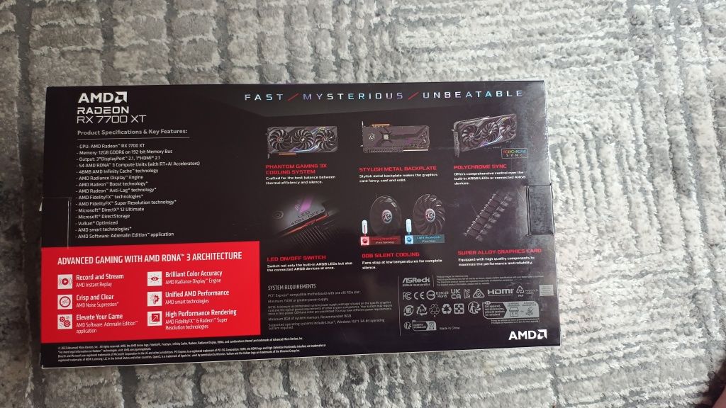 Видеокарта  RX 7700XT 12GB Phantom Gaming OC Edition