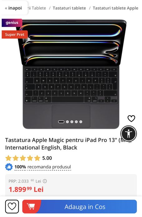 Tastatura Ipad Pro M4/M5 13 inchi originala German