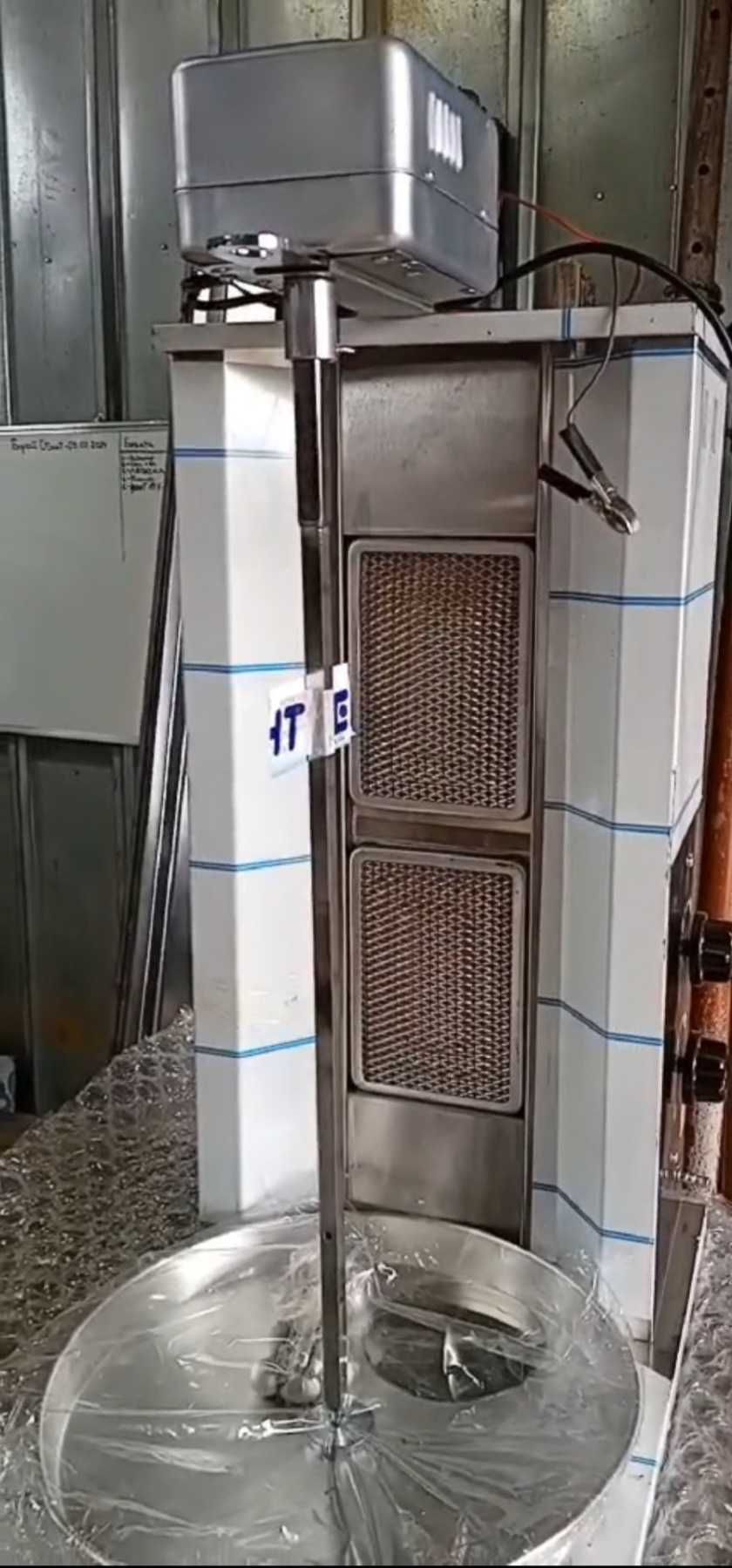 НОВА Професионална дюнер машина с МОТОР газова с 4 горелки пити