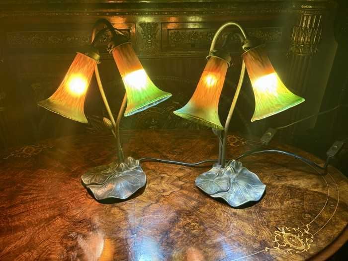 Rafinate lampi stil Art Nouveau-abajururi forma de lalea--Anglia