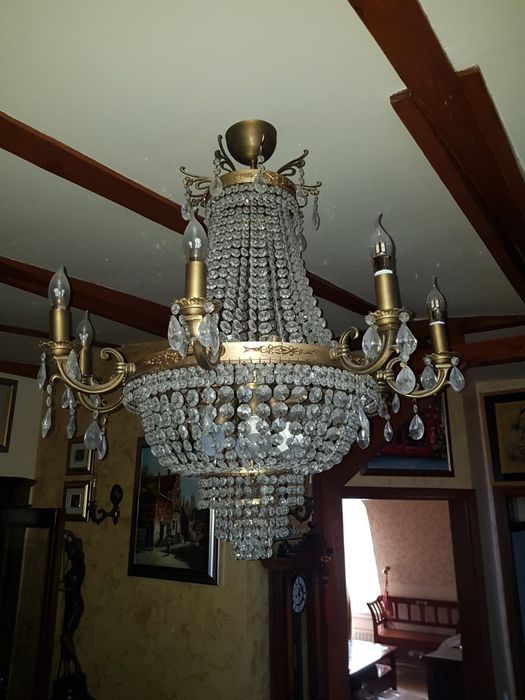 Lustra 2 bucati  Lustre cu cristale si bronz