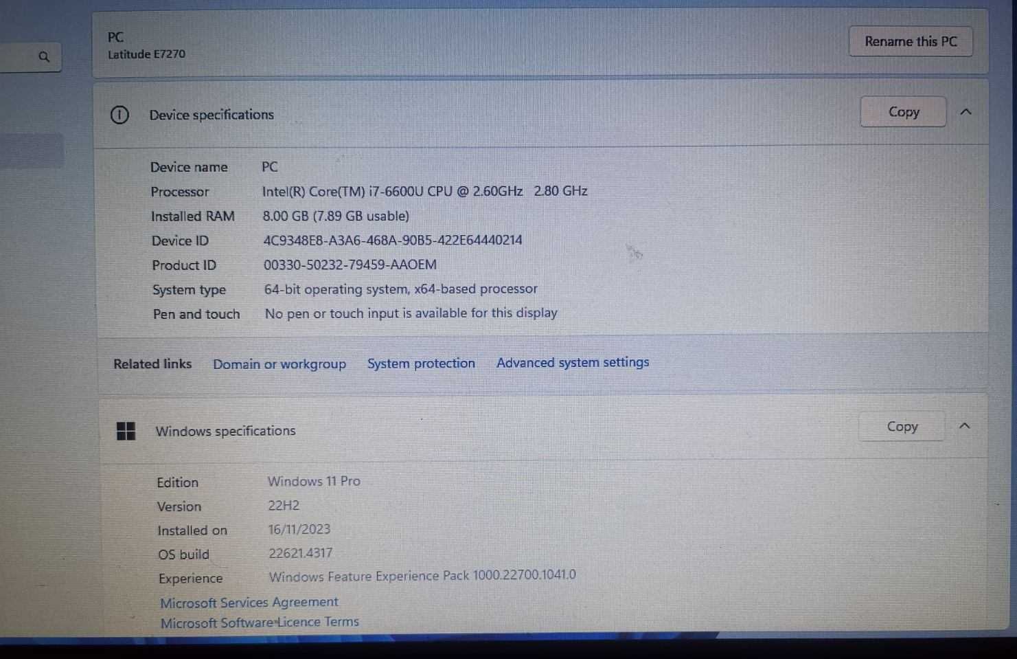 12.5" DELL Latitude E7270 Core i7-6600U 8/ 256GB Small Business Laptop