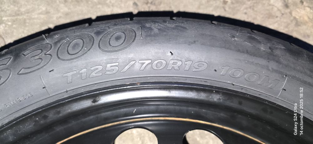 Rezerva îngustă 125 70 R 19 --- 5x112 cu gaura centrala 66