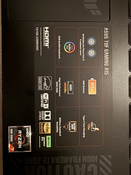 Laptop Gaming Asus TUF A15 rtx 4050
