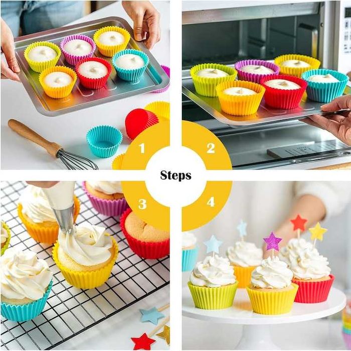Set 24 forme briose,termorezistente pana la 220° C,reutilizabile,nou